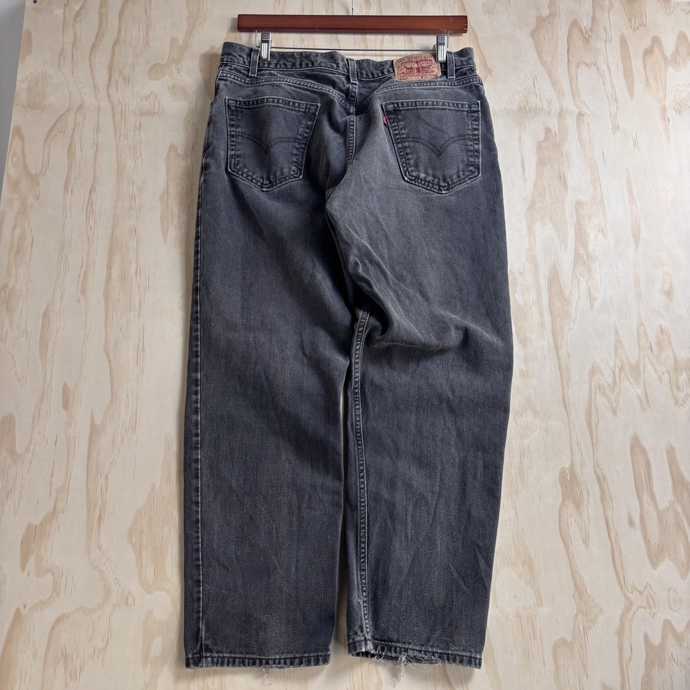 Vintage Levis 550 Jeans Mens 33x30 Black Denim Relaxed Fit Tapered Charcoal Wash